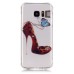 LED Flash Incoming Call Transparent Diamond High Heel TPU Blink Back Case Cover for Samsung Galaxy S7 Edge