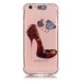 LED Flash Incoming Call Transparent Diamond High Heel TPU Blink Back Case Cover for iPhone 6 / 6s