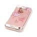 LED Flash Incoming Call Transparent Diamond Holding Umbrella Bear TPU Blink Back Case Cover for iPhone SE / 5 / 5s