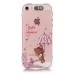 LED Flash Incoming Call Transparent Diamond Holding Umbrella Bear TPU Blink Back Case Cover for iPhone SE / 5 / 5s