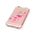 LED Flash Incoming Call Transparent Diamond Pink Flower Heart TPU Blink Back Case Cover for iPhone 6 / 6s