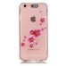 LED Flash Incoming Call Transparent Diamond Pink Flower Heart TPU Blink Back Case Cover for iPhone 6 / 6s