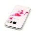 LED Flash Incoming Call Transparent Diamond Pink Flower TPU Blink Back Case Cover for Samsung Galaxy S7 Edge