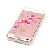 LED Flash Incoming Call Transparent Diamond Pink Flower TPU Blink Back Case Cover for iPhone SE / 5 / 5s