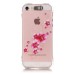 LED Flash Incoming Call Transparent Diamond Pink Flower TPU Blink Back Case Cover for iPhone SE / 5 / 5s