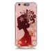 LED Flash Incoming Call Transparent Diamond Profile Flower Lady TPU Blink Back Case Cover for iPhone 6 / 6s