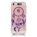 LED Flash Incoming Call Transparent Diamond Purple Dreamcatcher TPU Blink Back Case Cover for iPhone SE / 5 / 5s