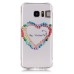 LED Flash Incoming Call Transparent Diamond Rainbow-colored Heart TPU Blink Back Case Cover for Samsung Galaxy S7 Edge