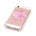 LED Flash Incoming Call Transparent Diamond Sexy Mouth TPU Blink Back Case Cover for iPhone SE / 5 / 5s