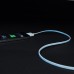 LED Visible Blue USB Charge Sync Cable for iPhone iPad iPod - White