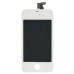 LG Brand iPhone 4 Digitizer Touch Panel Screen with LCD Display Screen + Flex Cable + Supporting Frame - White