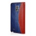 Lace Magnetic Flip Leather Case with Strap and Card Slots for Samsung Galaxy Note 4 - Dark Blue