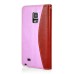 Lace Magnetic Flip Leather Case with Strap and Card Slots for Samsung Galaxy Note 4 - Pink