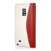 Lace Magnetic Flip Leather Case with Strap and Card Slots for Samsung Galaxy Note 4 - White