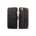 Lambskin PU Leather Stitching Stand Flip Built-in Card Slot Case Cover for iPhone 7 - Black