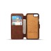 Lambskin PU Leather Stitching Stand Flip Built-in Card Slot Case Cover for iPhone 7 - Brown