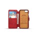 Lambskin PU Leather Stitching Stand Flip Built-in Card Slot Case Cover for iPhone 7 - Red