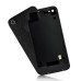 Leather Back Cover For iPhone 4S - Black