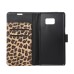 Leopard Design Magnetic Stand Flip Leather Case for Samsung Galaxy Note 7 - Yellow