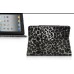 Leopard Pattern Folio Stand Leather Case For iPad 2 / 3 / 4 - Black