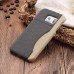 Linen Design Card Slot Holder Back Case Cover for Samsung Galaxy S6 Edge - Black