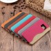 Linen Design Card Slot Holder Back Case Cover for Samsung Galaxy S6 Edge - Black