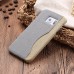 Linen Design Card Slot Holder Back Case Cover for Samsung Galaxy S6 Edge - Grey