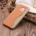 Linen Design Card Slot Holder Back Case Cover for Samsung Galaxy S6 Edge - Orange