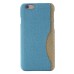 Linen Design Card Slot Holder Back Case Cover for iPhone 6/6s Plus - Blue