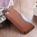 Linen Design Card Slot Holder Back Case Cover for iPhone 6/6s Plus - Brown