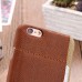 Linen Design Card Slot Holder Back Case Cover for iPhone 6/6s Plus - Brown