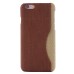 Linen Design Card Slot Holder Back Case Cover for iPhone 6/6s Plus - Brown