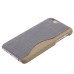 Linen Design Card Slot Holder Back Case Cover for iPhone 6/6s Plus - Grey