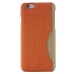 Linen Design Card Slot Holder Back Case Cover for iPhone 6/6s Plus - Orange