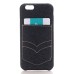 Linen Design Pocket Card Slot Holder Back Case Cover for iPhone 6 / 6s - Blue