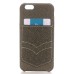 Linen Design Pocket Card Slot Holder Back Case Cover for iPhone 6 / 6s - Bronze