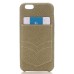 Linen Design Pocket Card Slot Holder Back Case Cover for iPhone 6 / 6s - Ochre