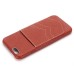 Linen Design Pocket Card Slot Holder Back Case Cover for iPhone 6 / 6s - Red