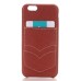 Linen Design Pocket Card Slot Holder Back Case Cover for iPhone 6 / 6s - Red