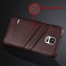 Litchi Grain Floral Printed Card Holder Design Leather Back Case for Samsung Galaxy S5 - Brown