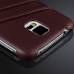 Litchi Grain Floral Printed Card Holder Design Leather Back Case for Samsung Galaxy S5 - Brown