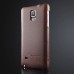 Litchi Grain Floral Printed Flip Genuine Leather Case for Samsung Galaxy Note 4 - Brown