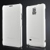 Litchi Grain Floral Printed Flip Genuine Leather Case for Samsung Galaxy Note 4 - White