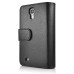 Litchi Grain Magnetic Wallet Style Leather Case with Card Slot Holder for Samsung Galaxy S4 i9500 - Black