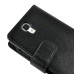 Litchi Grain Magnetic Wallet Style Leather Case with Card Slot Holder for Samsung Galaxy S4 i9500 - Black