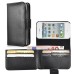 Litchi Grain Magnetic Wallet Style Leather Case with Card Slot Holder for iPhone 4 iPhone 4S - Black