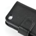 Litchi Grain Magnetic Wallet Style Leather Case with Card Slot Holder for iPhone 4 iPhone 4S - Black