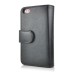 Litchi Grain Magnetic Wallet Style Leather Case with Card Slot Holder for iPhone 5c - Black