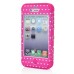 Little Heart Pattern Plastic with Silicone Hybrid Case for iPhone 4 iPhone 4S - Magenta