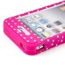 Little Heart Pattern Plastic with Silicone Hybrid Case for iPhone 4 iPhone 4S - Magenta